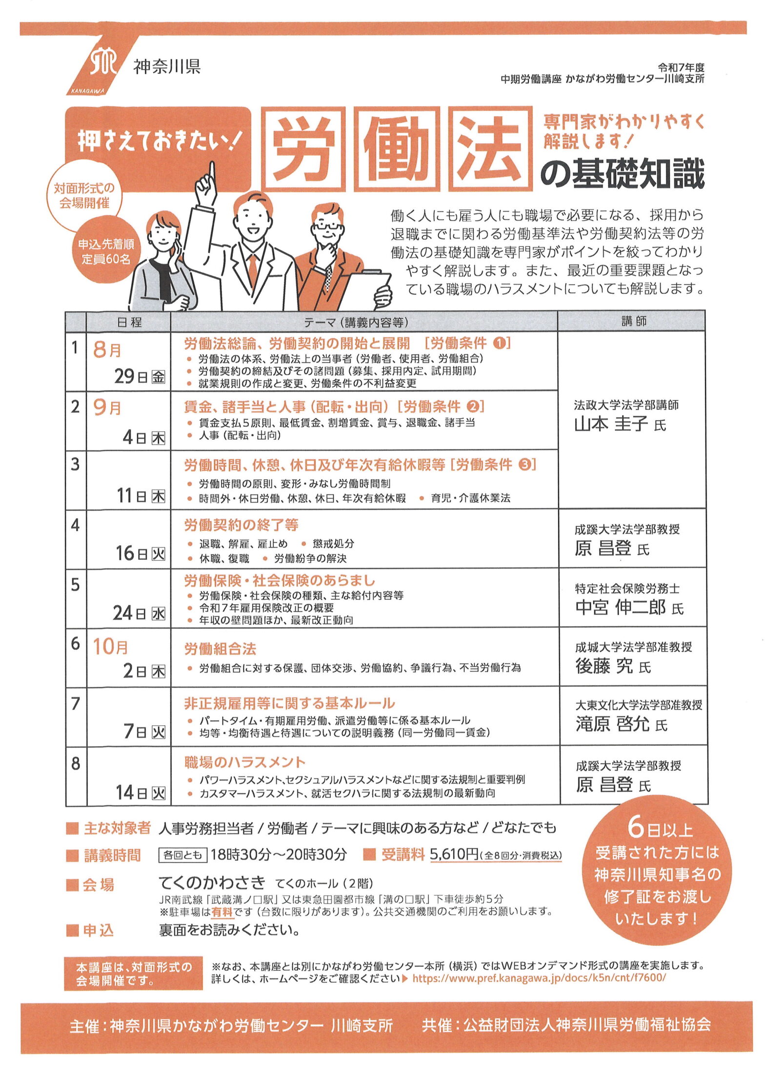 押さえておきたい労働法の基礎知識 - 川崎市生活文化会館 てくのかわさき